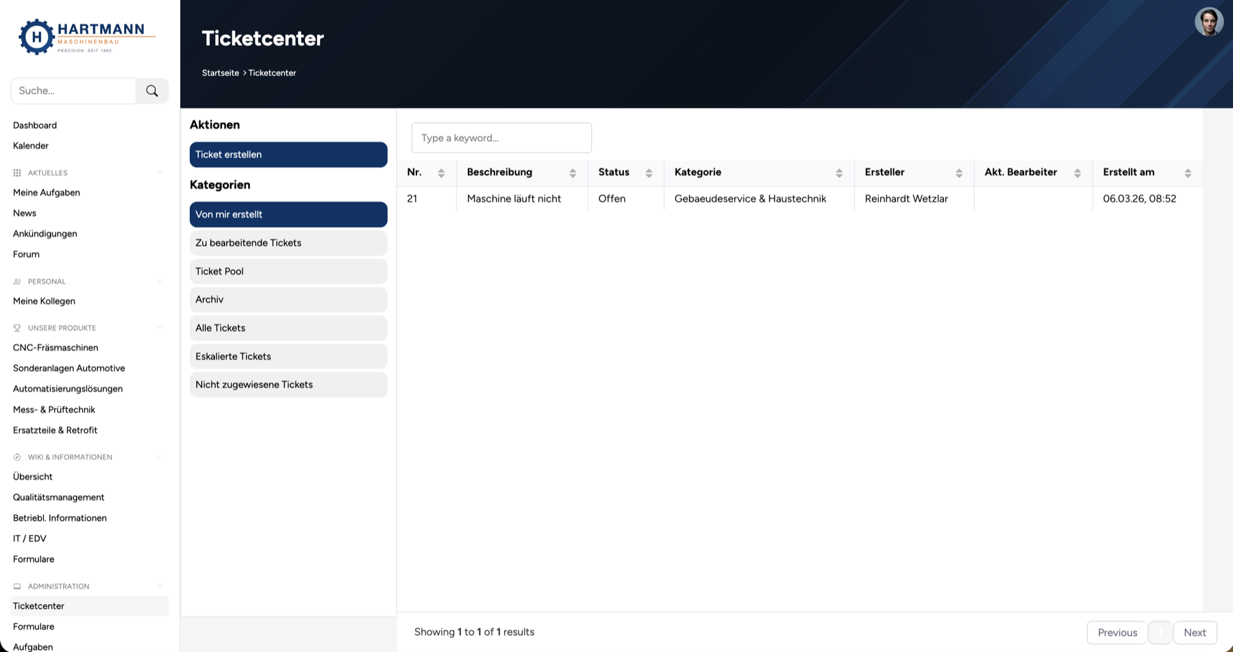 MySyde Intranet Ticketcenter f&uuml;r IT-Support, HR und Facility Management